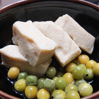 青豆と高野豆腐の含め煮